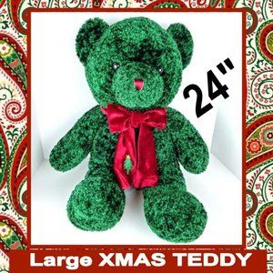 Holiday "Christmas Teddy" Large Chenille Plushie